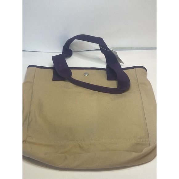 Tommy Hilfiger Canvas Hand Bag Purse 2002 Vintage Beige Purple NWT - Picture 7 of 11